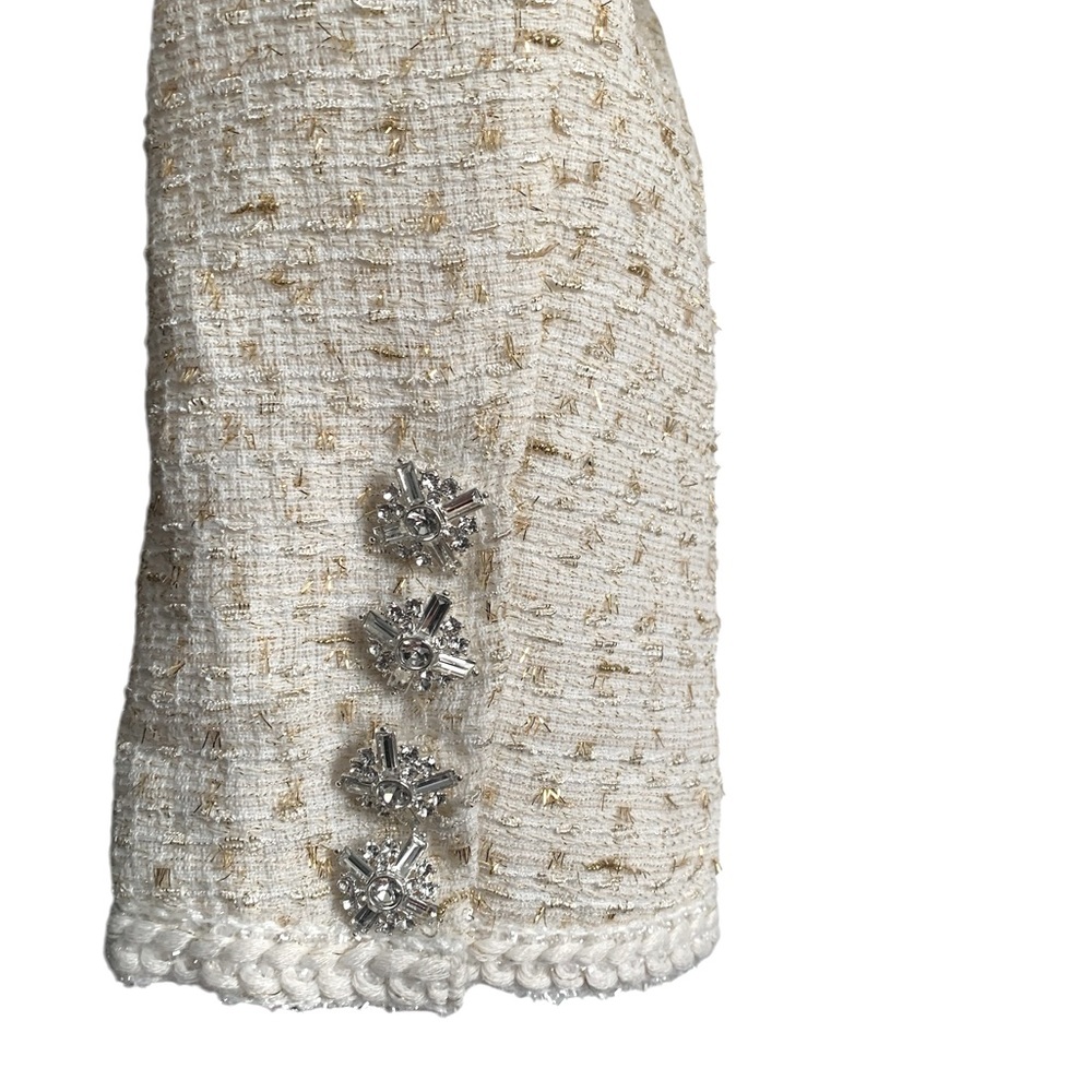 SELF PORTRAIT NWOT Cream Boucle with Gold Tinsel Blazer Jacket size 6 - Picture 6 of 13